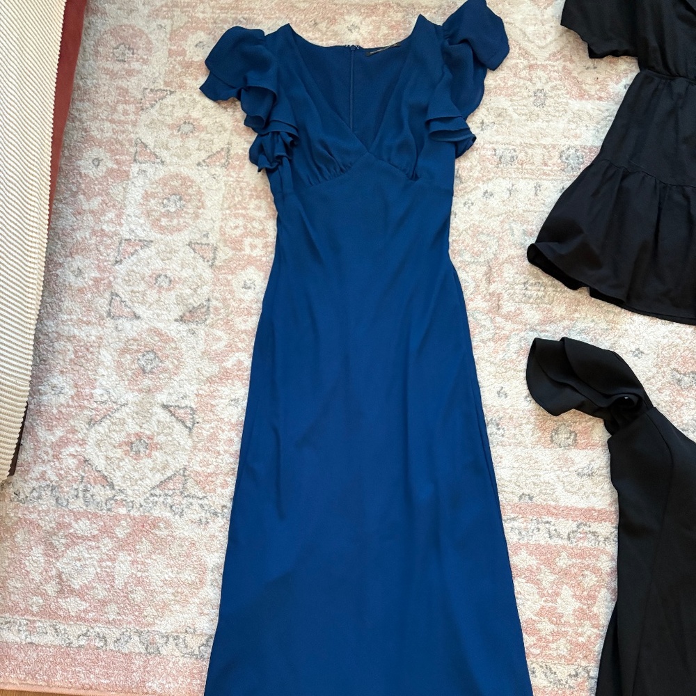 Navy Midi Abercrombie & Fitch Dress